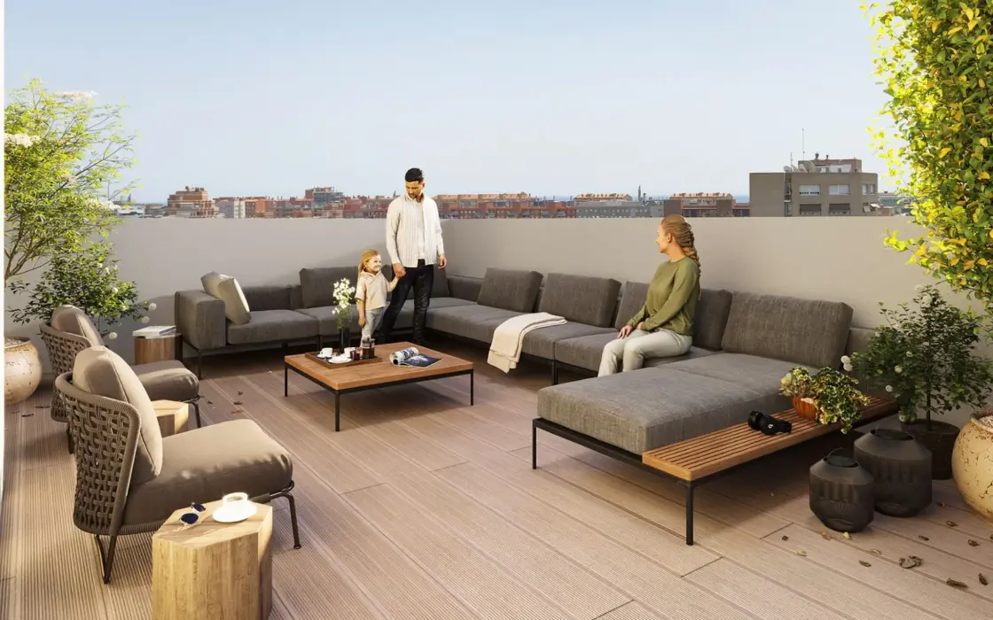 Новейший пентхаус 110 кв.м с террасой в Побле Ноу у моря