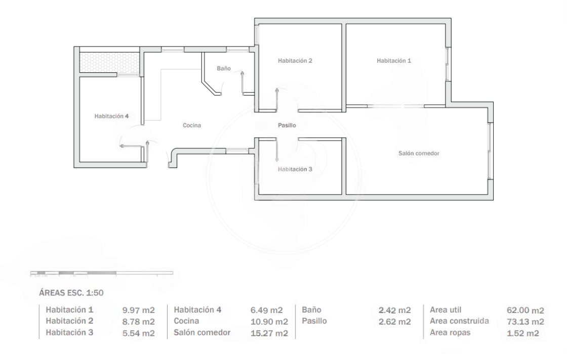 Квартира в Ешампле, 70 кв.м, близько до Сагради Фамілія