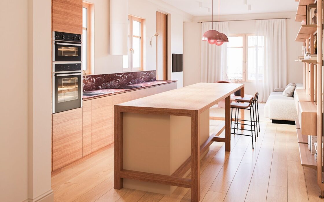 Ремонтированная квартира 158 кв.м в Лес Кортс, Барселона