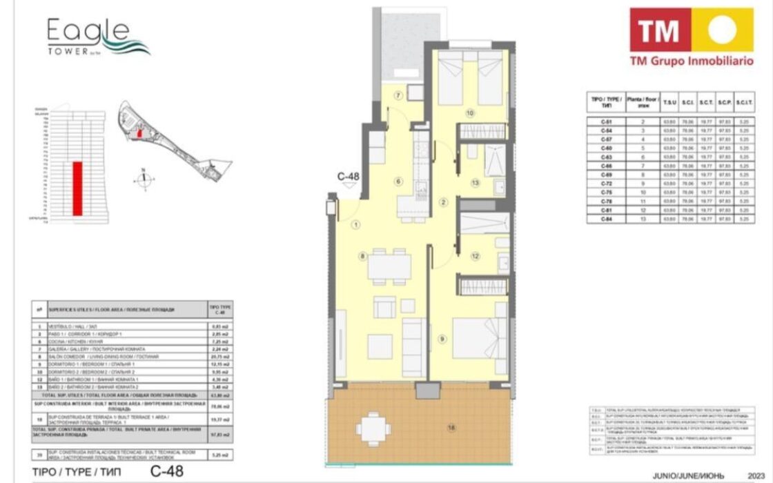 Новая квартира с террасой и морским видом в Бенидорме 98 кв.м