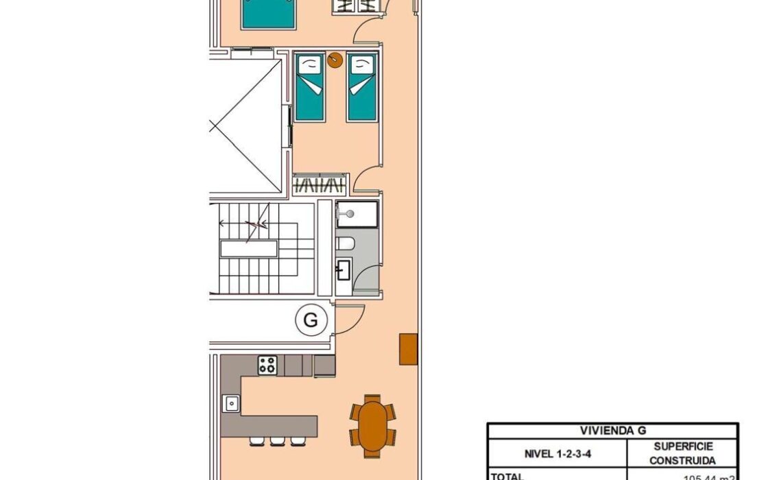 Апартаменты 105.44 кв.м в Сагунто у моря с 3 спальнями