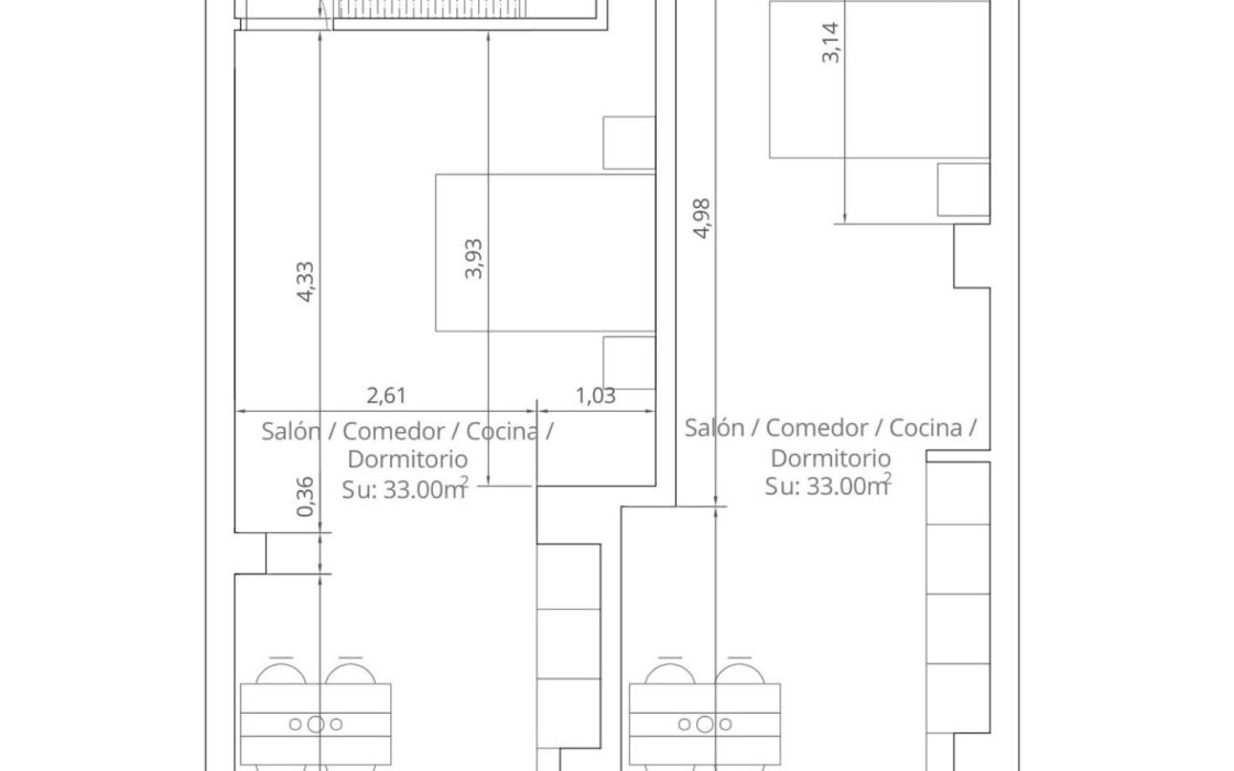 Апартаменты 45 кв.м в Мадриде с 2 спальнями и лифтом
