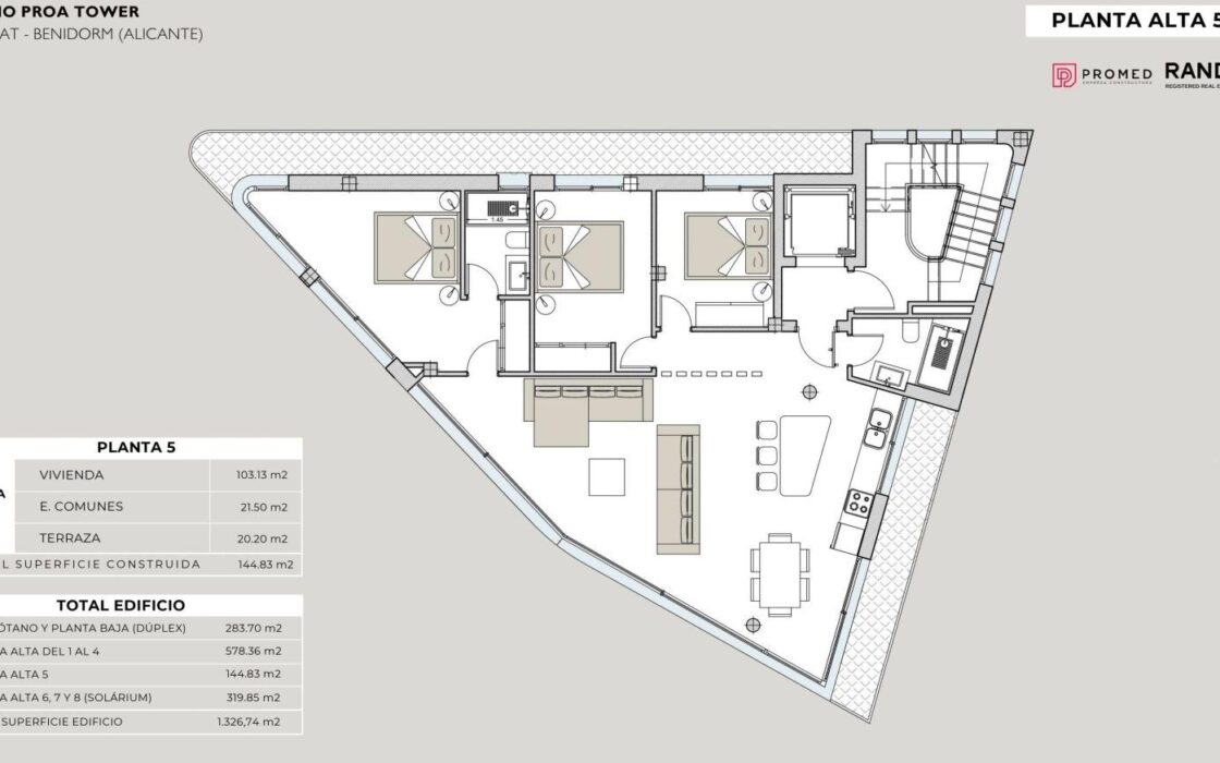 Элегантные апартаменты с видом на море на Коста-Бланке