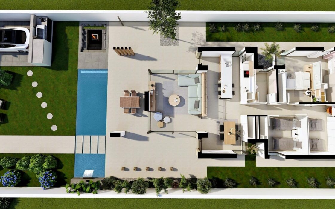 Новые виллы в Сан Фульхенсио с бассейном у моря 135 кв.м