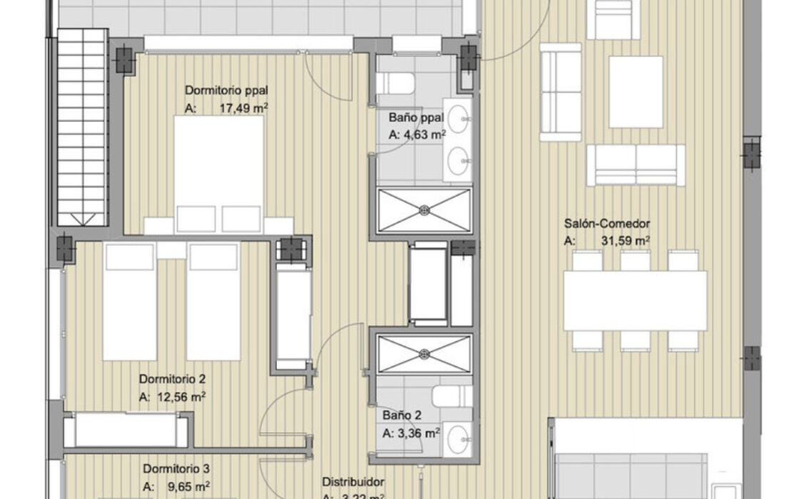 Пентхаус с террасой в Бенахависе 139 кв.м с мебелью