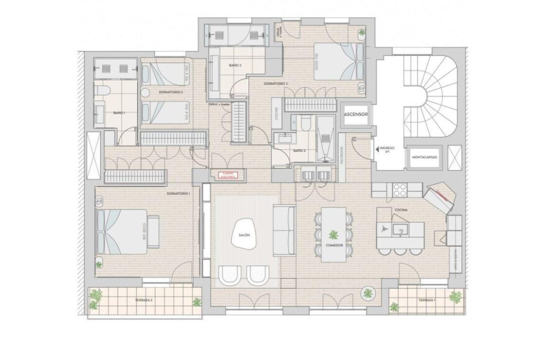 Апартаменты 200 кв.м с террасой в Мадриде, район Lista