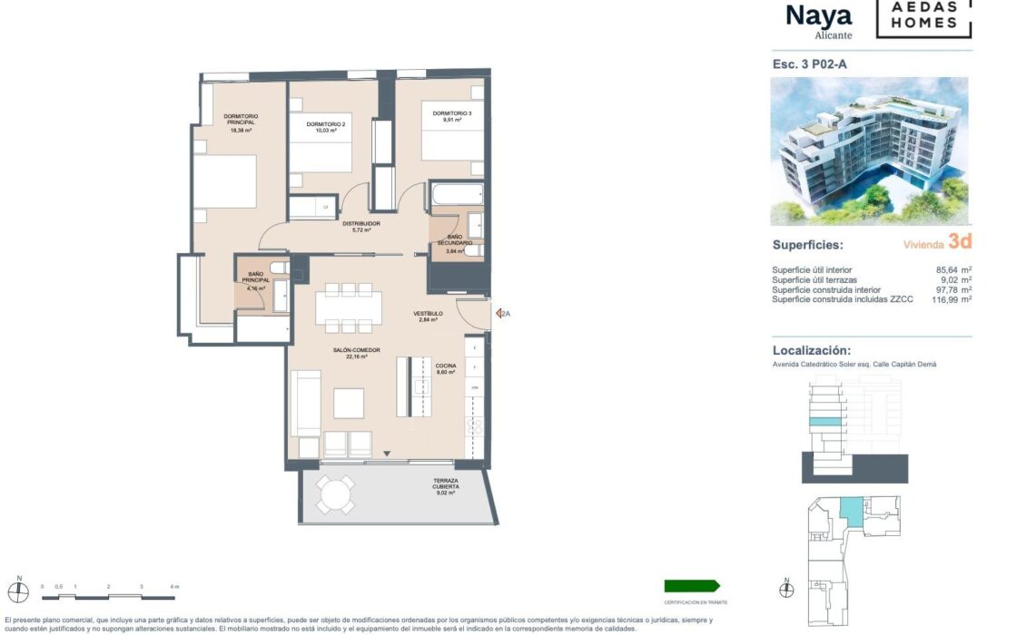 Новий будинок в центрі Аліканта з басейном та терасою 116 кв.м
