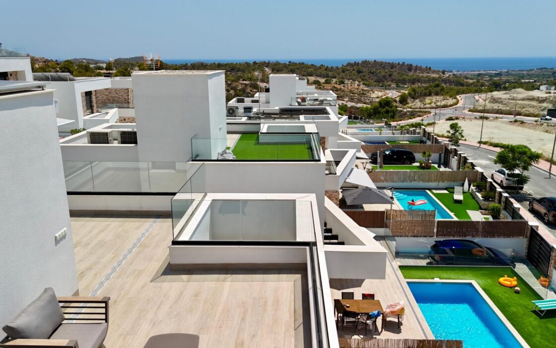 Вилла с видом в Финестрате, 3 спальни, новый дом 2023 года