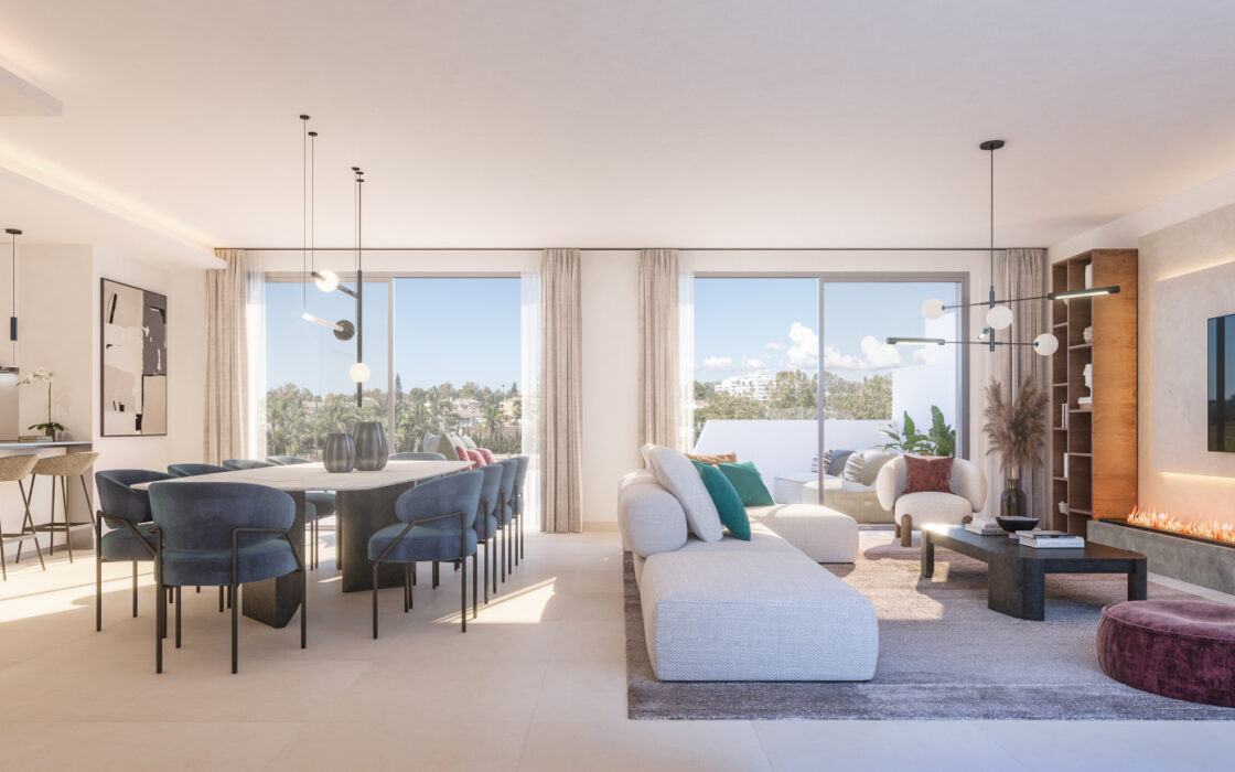 Трехкомнатный дуплекс в Марбелье с террасой 200 кв.м