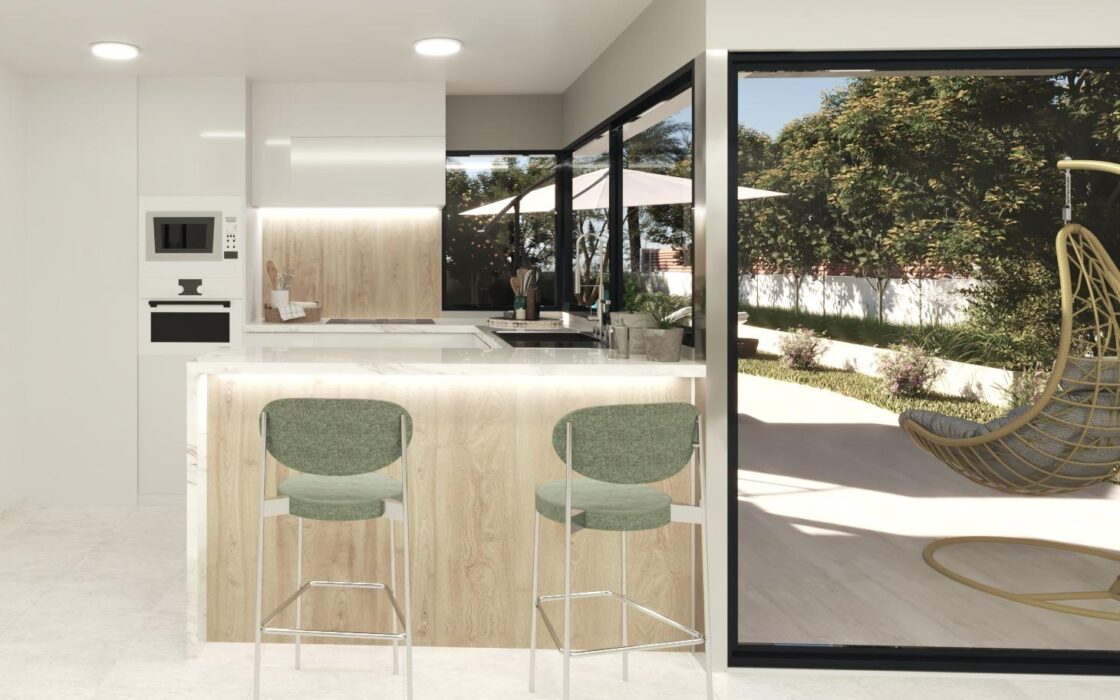 Вілли з терасами в Альфас-дель-Пі, 3 спальні, 110 кв.м