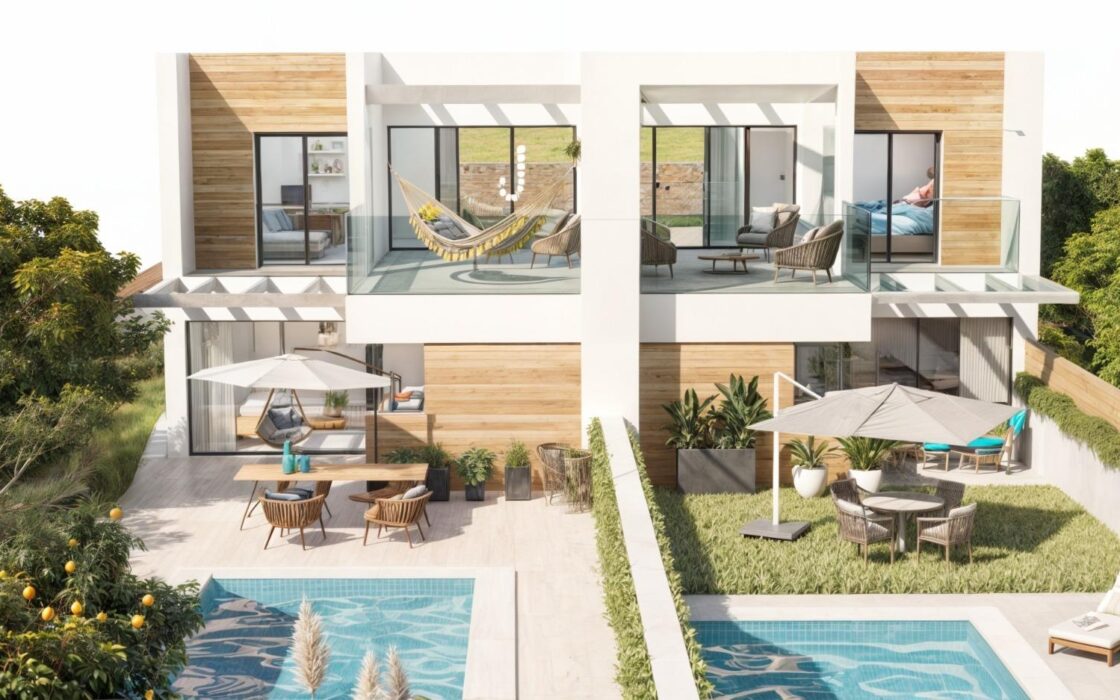 Вілли з терасами в Альфас-дель-Пі, 3 спальні, 110 кв.м