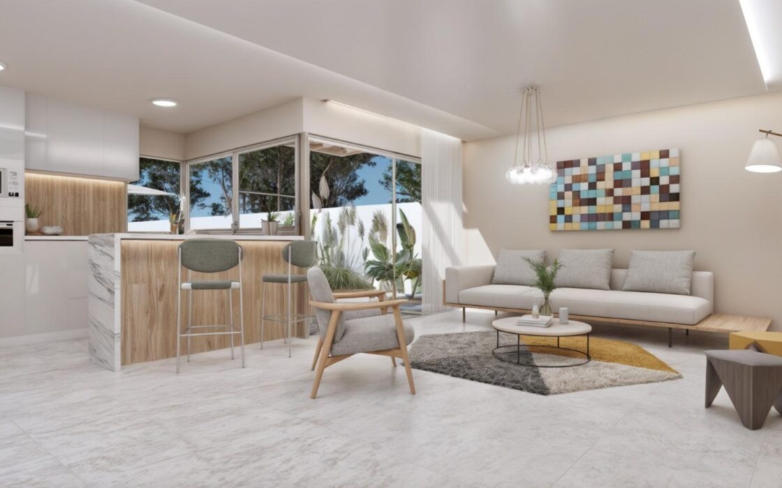 Вілли з терасами в Альфас-дель-Пі, 3 спальні, 110 кв.м