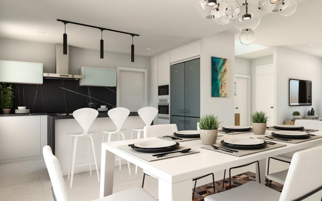 Нові вілли в Де́нії з терасою в 1800 м від пляжу