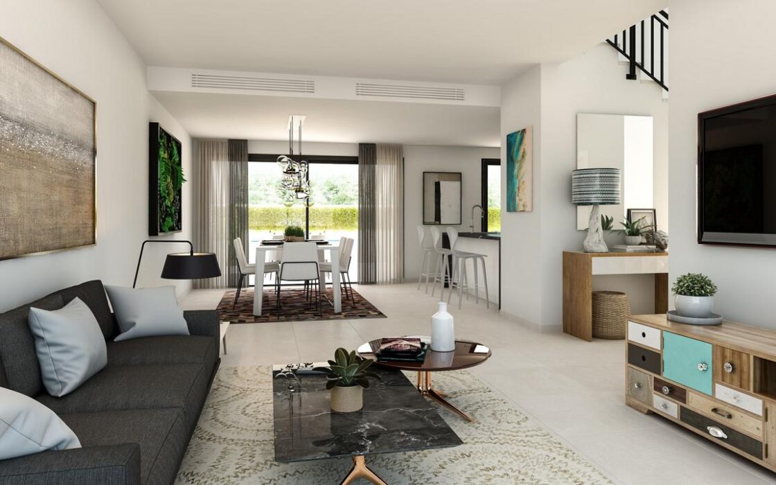 Нові вілли в Де́нії з терасою в 1800 м від пляжу