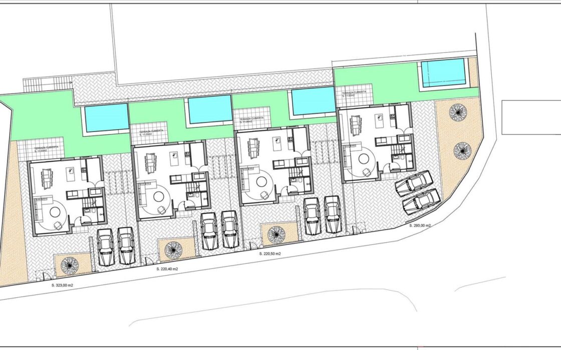 Нові вілли в Де́нії з терасою в 1800 м від пляжу