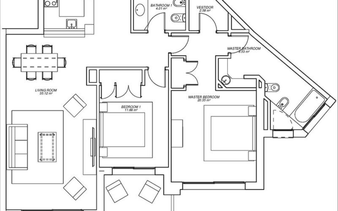 Апартаменты 3 комнаты в Марбелье с террасой 127 кв.м