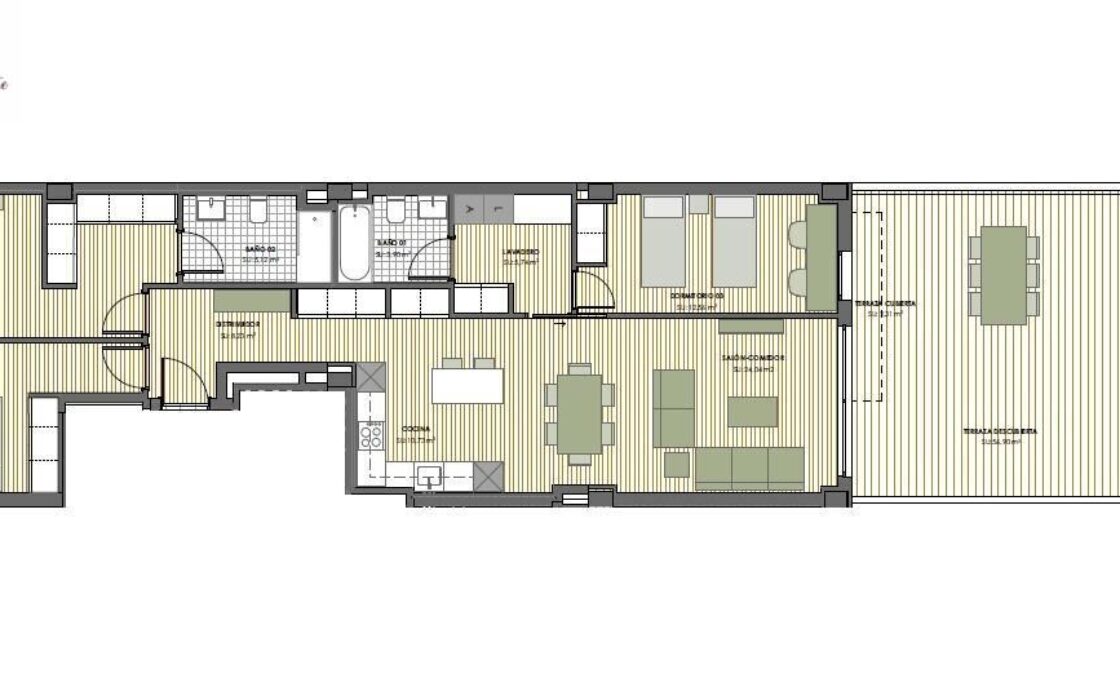 Апартаменты в Валенсии 123.6 кв.м с террасой у моря