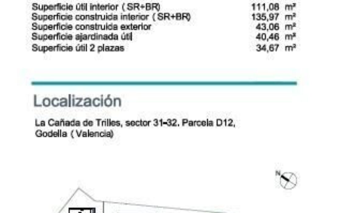 Дом в Godella 196 кв.м с террасой в 20 км от моря