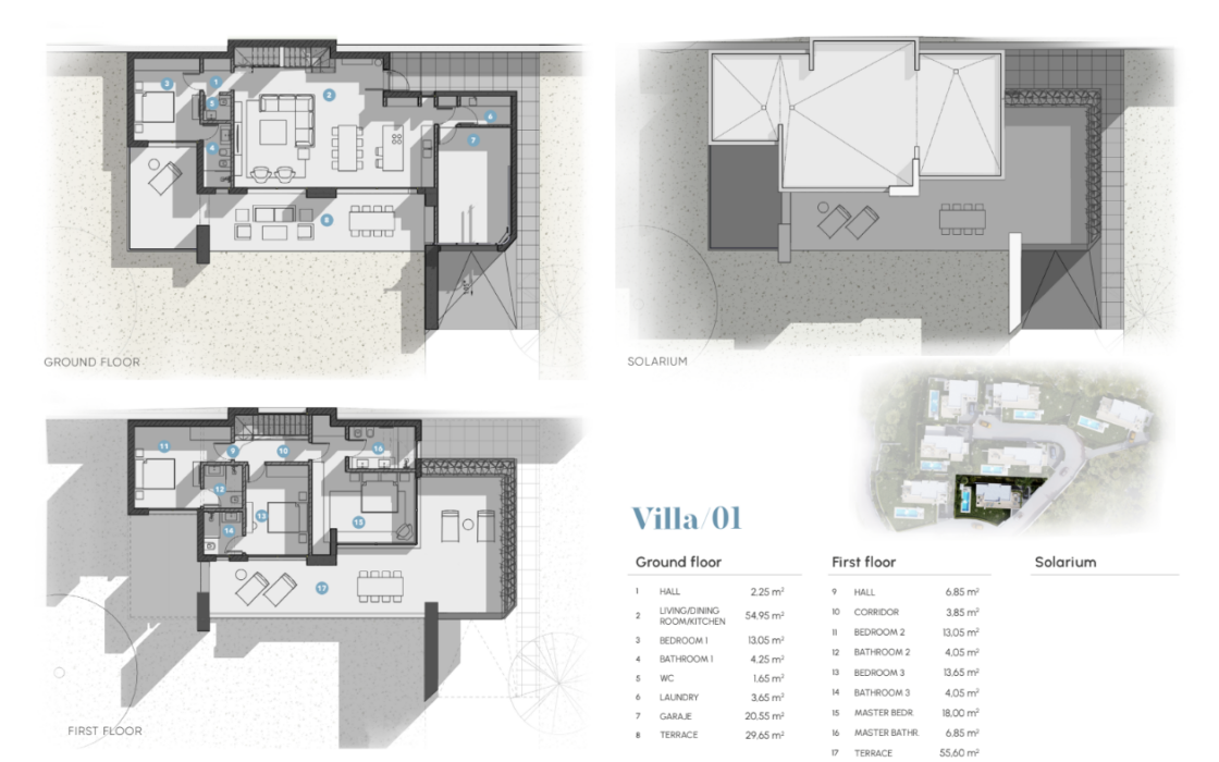 Вілли з чотирма спальнями в Міхасі з приголомшливим видом 219 кв.м