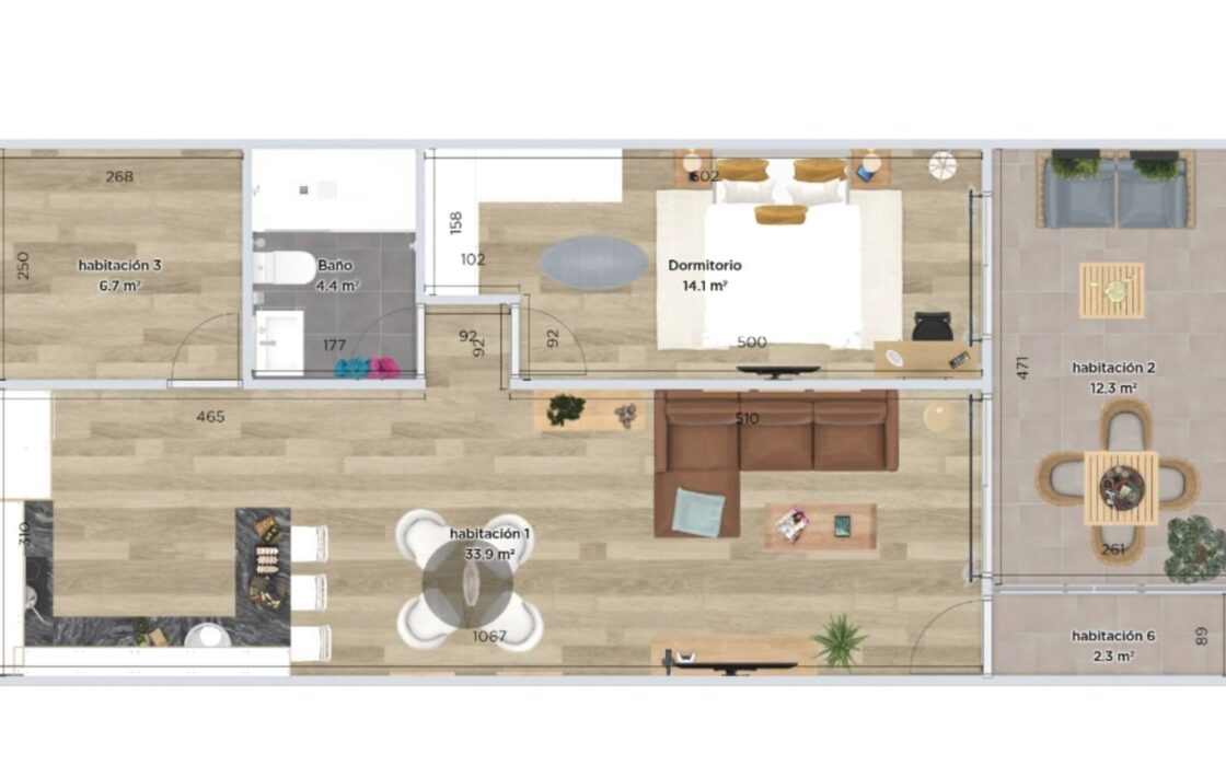 Сучасні апартаменти з терасою в Сан-Педро, 80 кв.м.