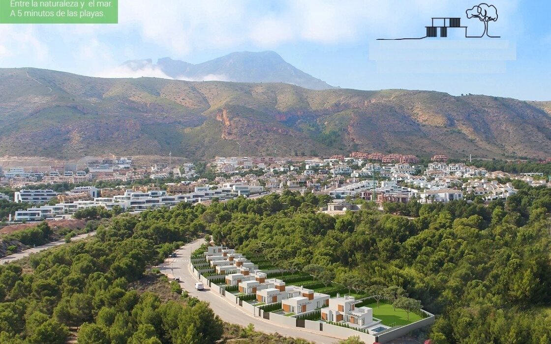 Новые виллы с бассейном в Финестрате 203 кв.м у моря