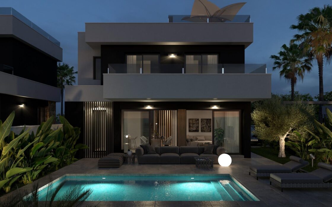 Вилла в Сьюдад-Кесада 200 м2 с бассейном у пляжа