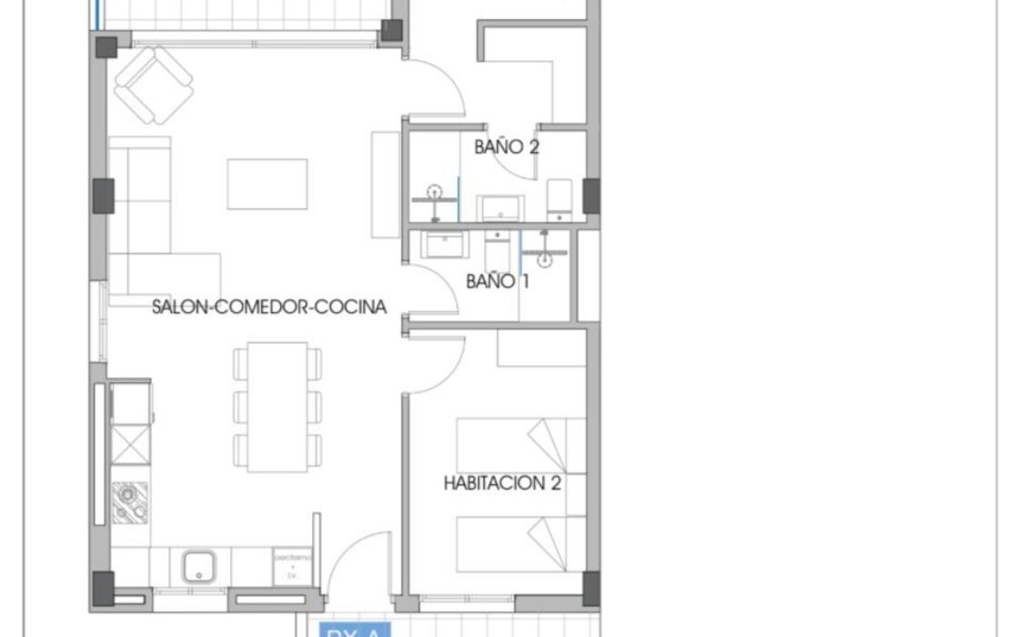 Квартира 2+2 у моря в Cala de Finestrat, 82 кв.м, терраса