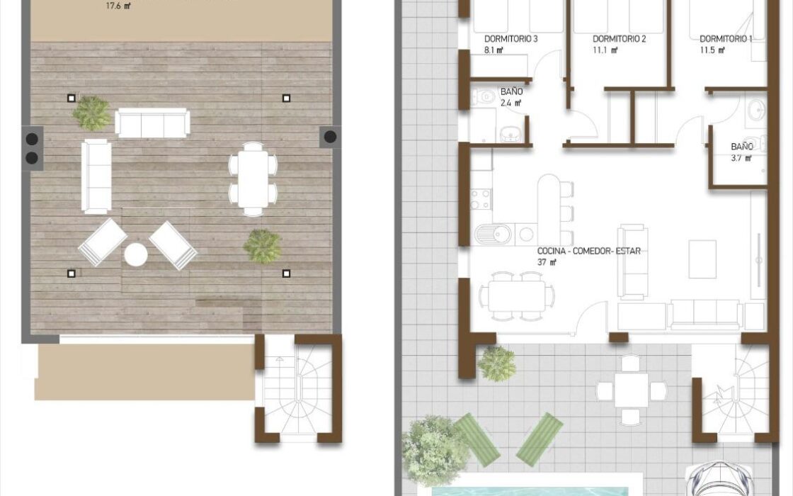 Вилла в Фуэнте-Аламо, 4 кімнати, 13 км до моря