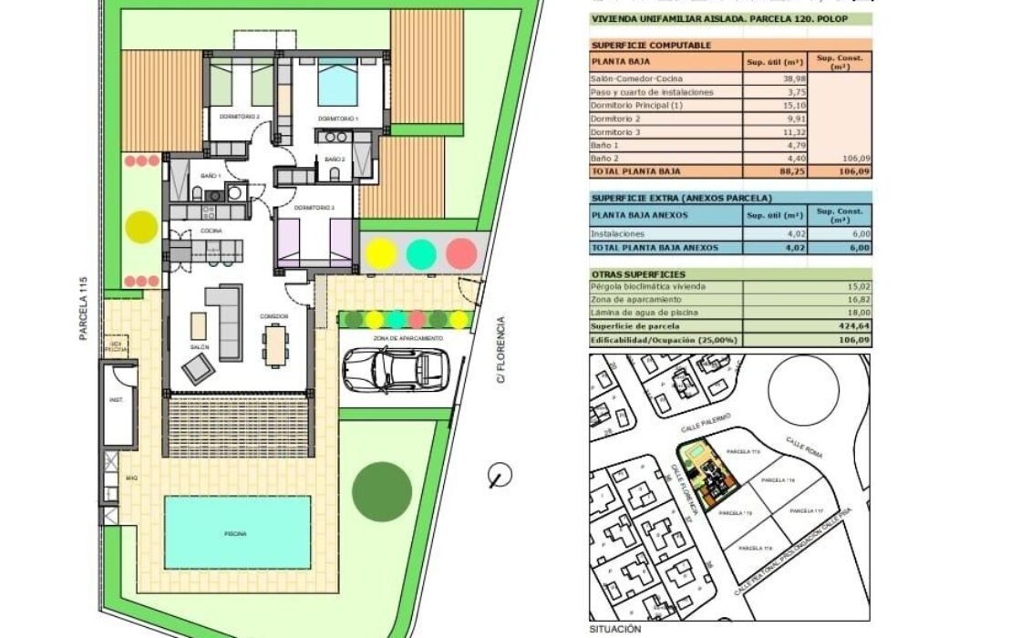 Дом в Полопе 101 кв.м с бассейном и расстоянием до моря 9 км