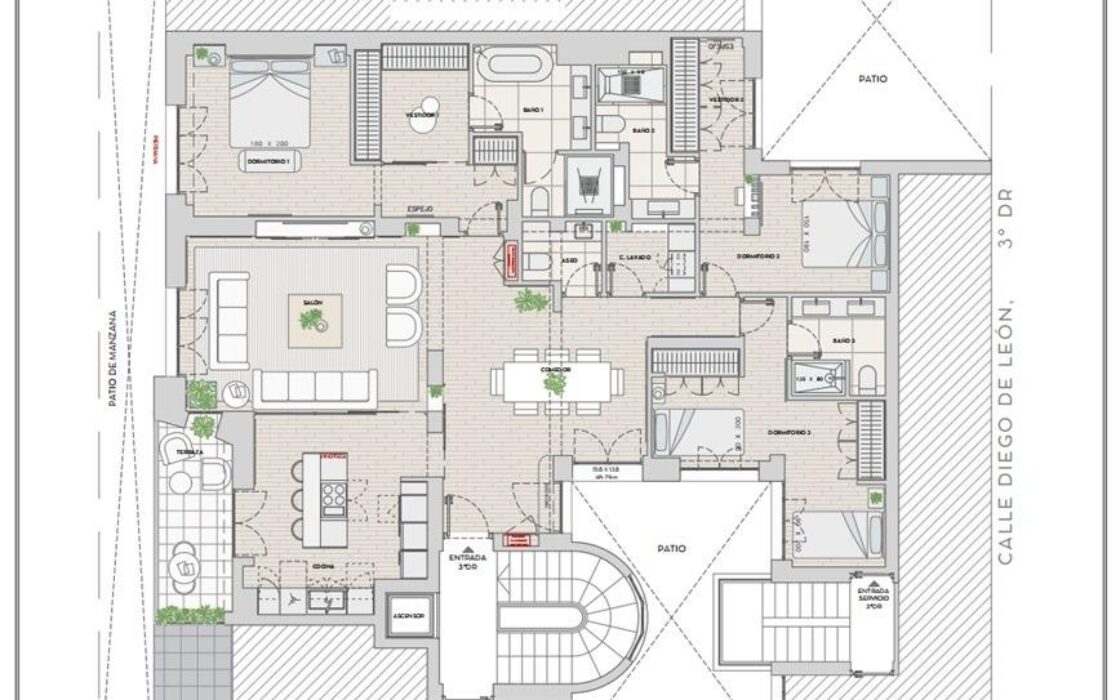 Апартаменты 4 комнаты в Мадриде с террасой 197 кв.м