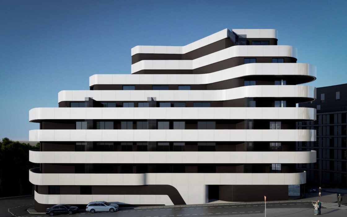 Нові апартаменти в Кальпе 3 кімнати з терасою та басейном