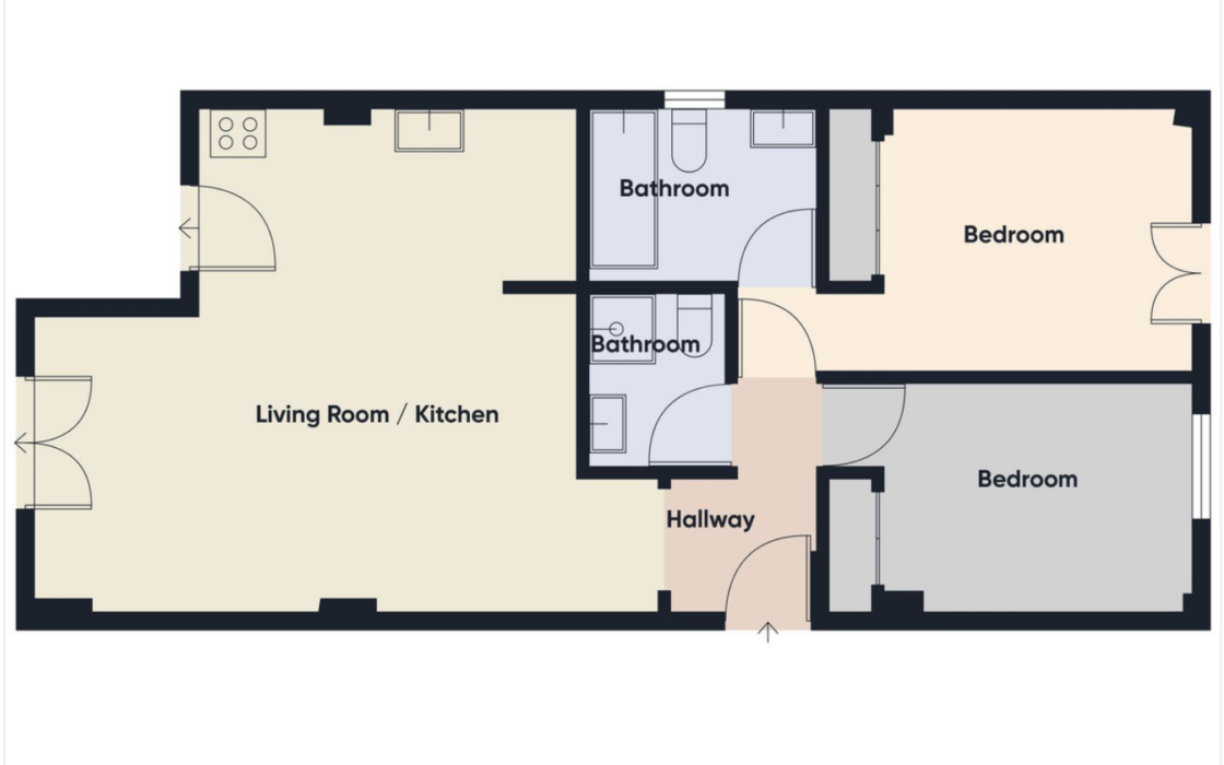 Квартира з 2 спальнями біля моря в Естепоні, 74 кв.м.