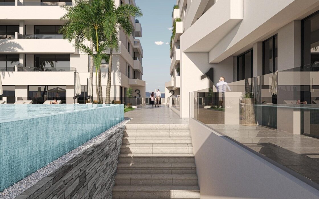 Новий комплекс в Сан-Педро з терасами та басейном