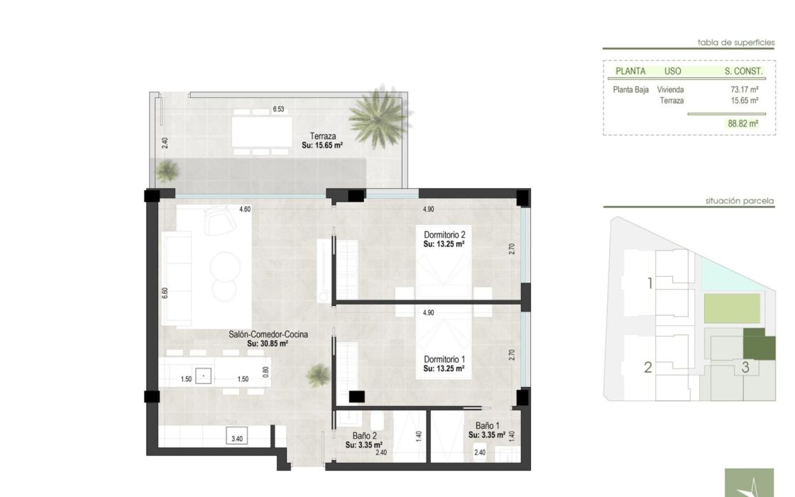 Новий комплекс в Сан-Педро з терасами та басейном