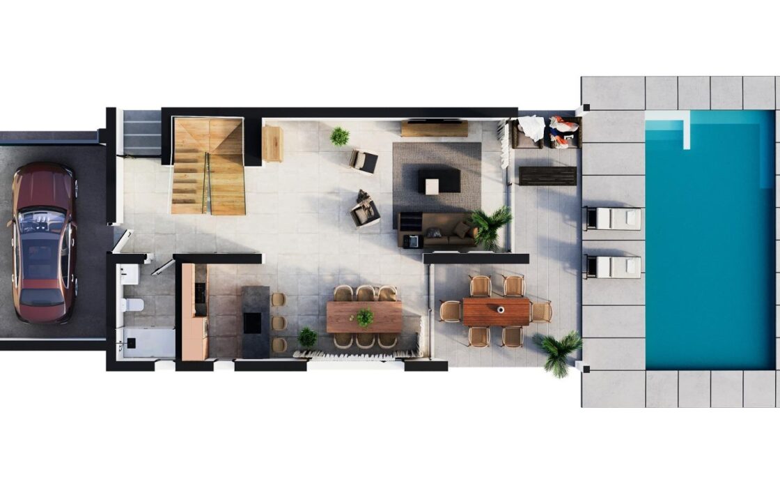 Вілли з басейном у Кальпе, 3 спальні, вид на море