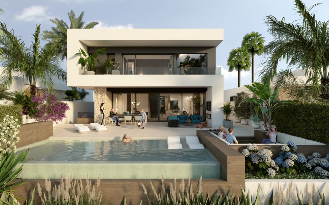 Нова вілла з басейном на першій лінії гольфа Альгорфа
