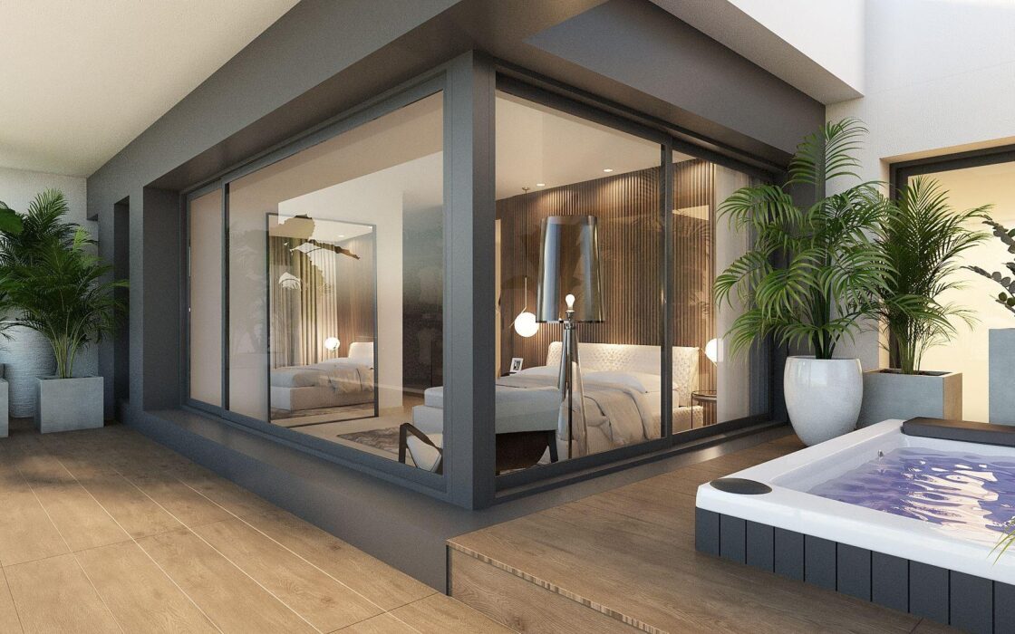 Виллы в Альгорфе 204 кв.м с террасой 180 кв.м у гольфа