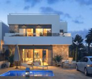 Новые виллы в Вилламартине с террасой и видом на море