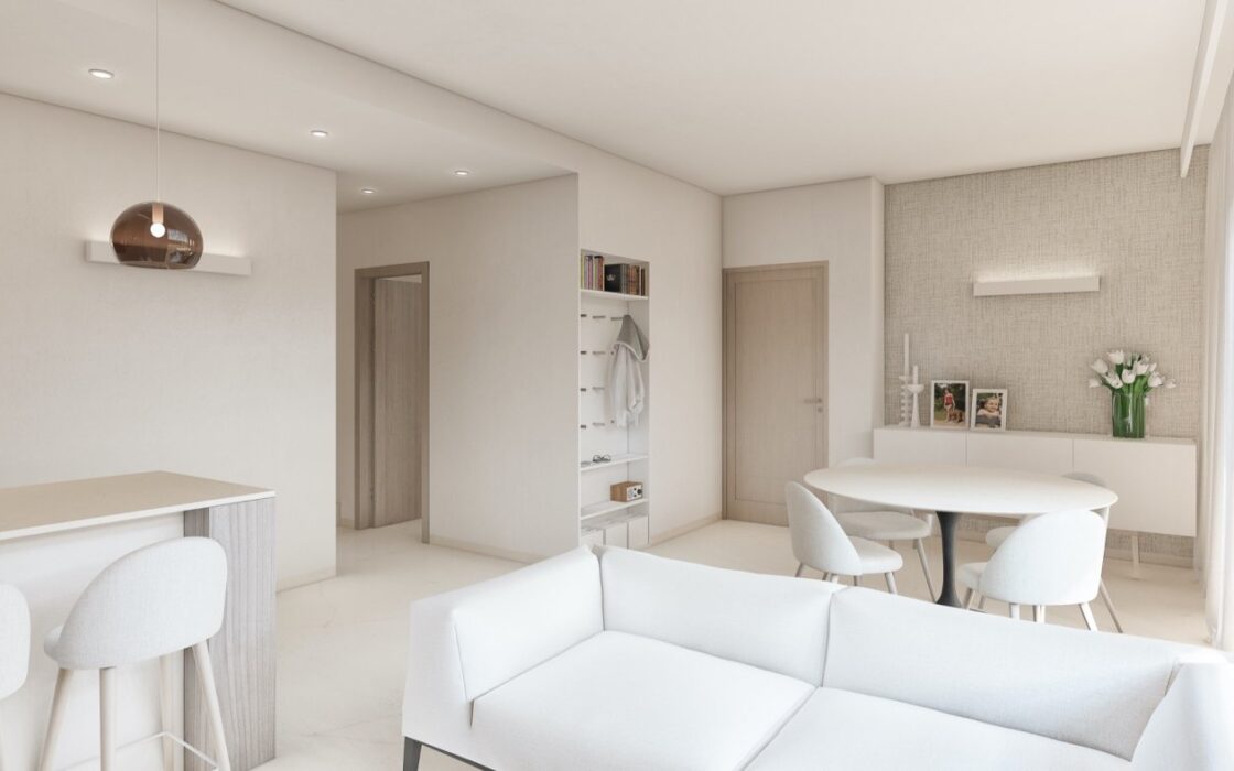 Новые виллы в Вилламартине с террасой и видом на море