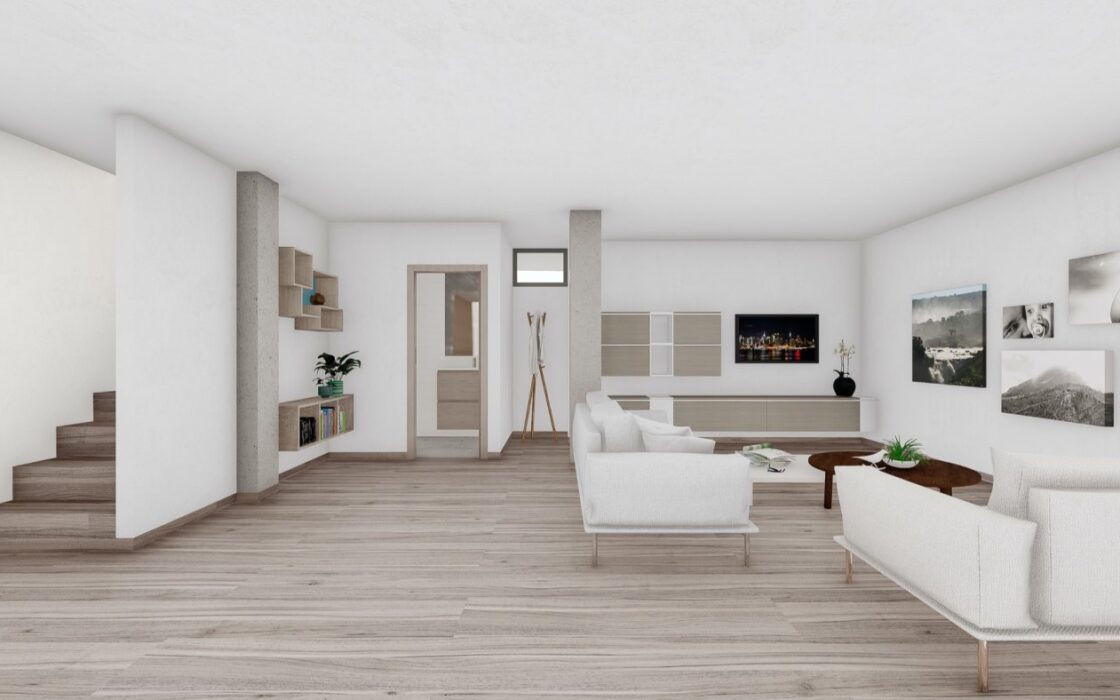 Новые виллы в Вилламартине с террасой и видом на море