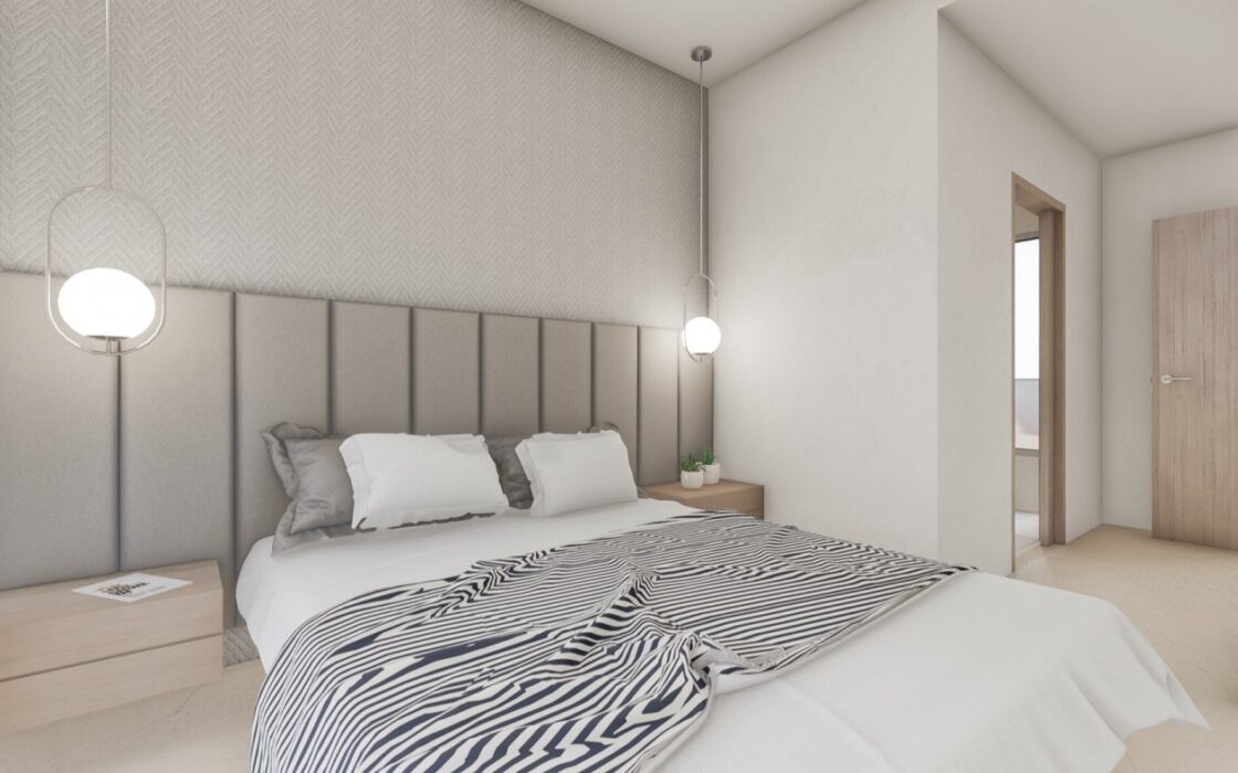 Новые виллы в Вилламартине с террасой и видом на море