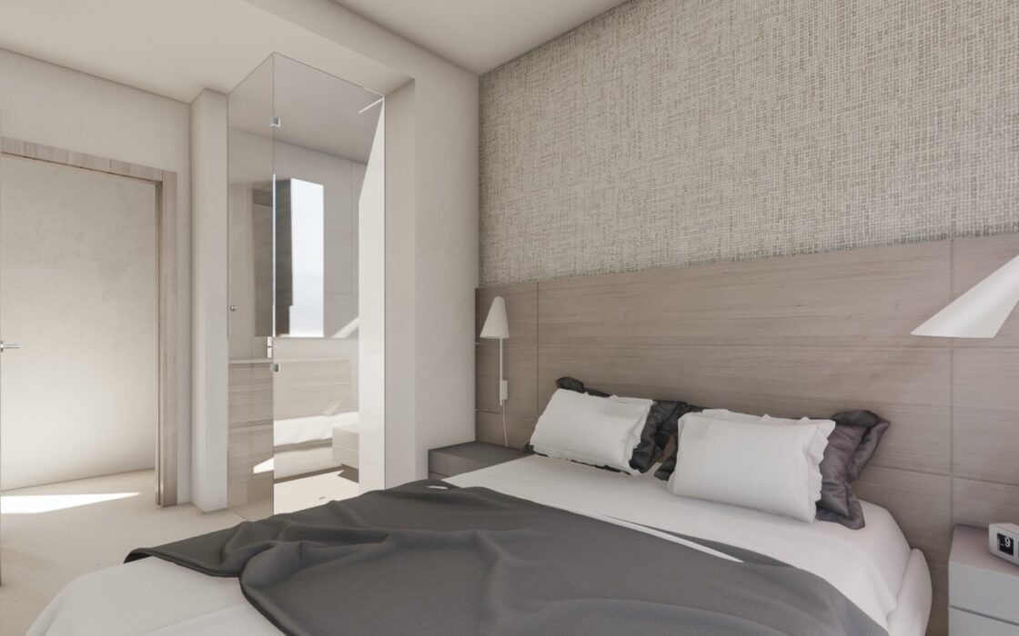 Новые виллы в Вилламартине с террасой и видом на море