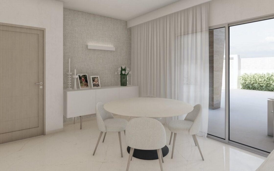 Новые виллы в Вилламартине с террасой и видом на море