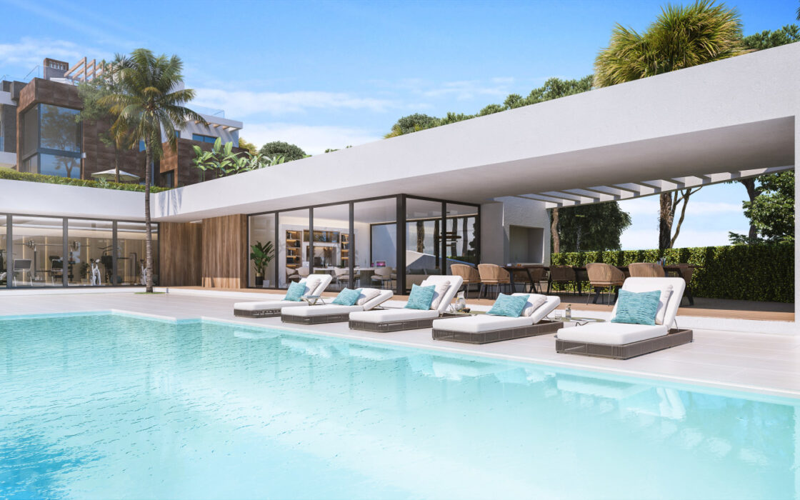 Двухквартирный дом в Марбелье с видом на море и террасой