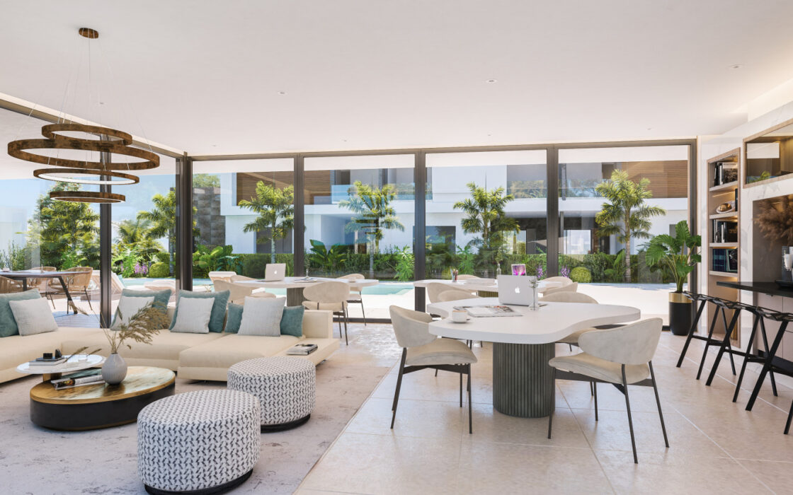 Двухквартирный дом в Марбелье с видом на море и террасой