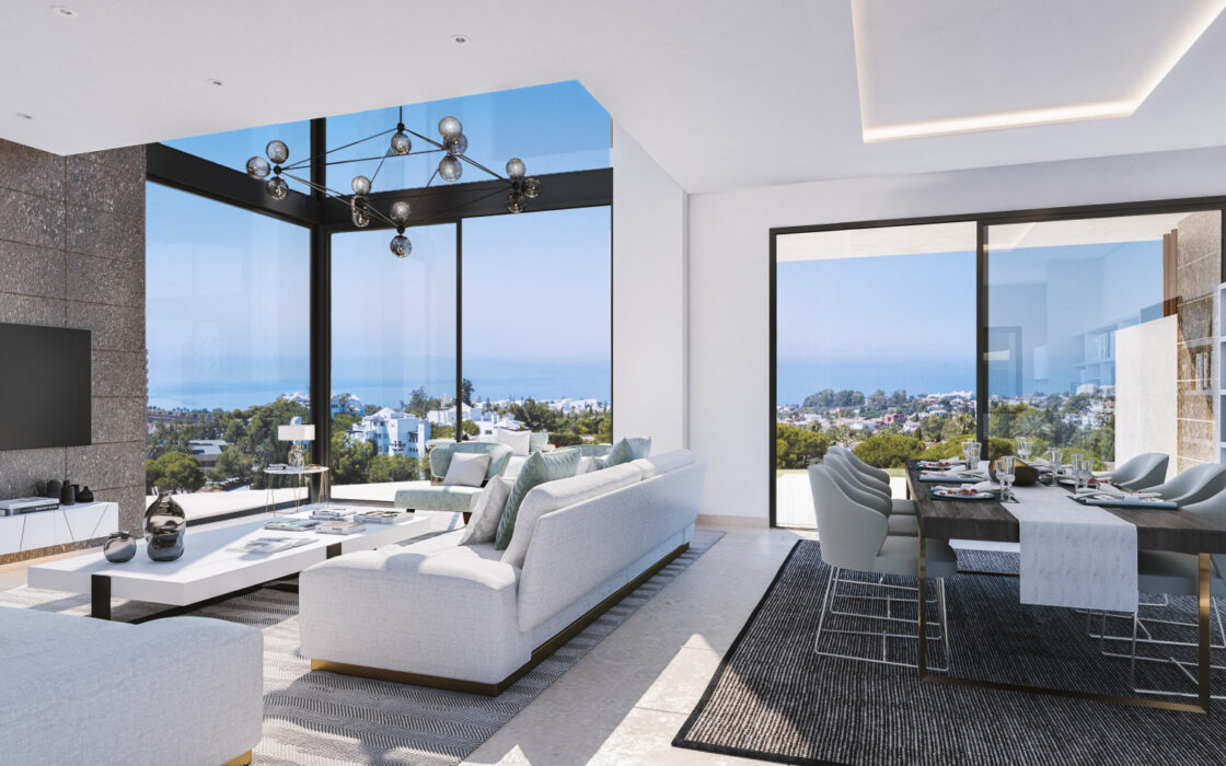 Двухквартирный дом в Марбелье с видом на море и террасой