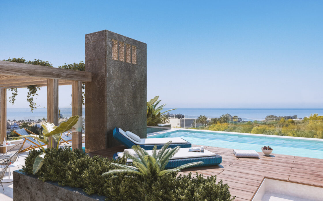 Двухквартирный дом в Марбелье с видом на море и террасой