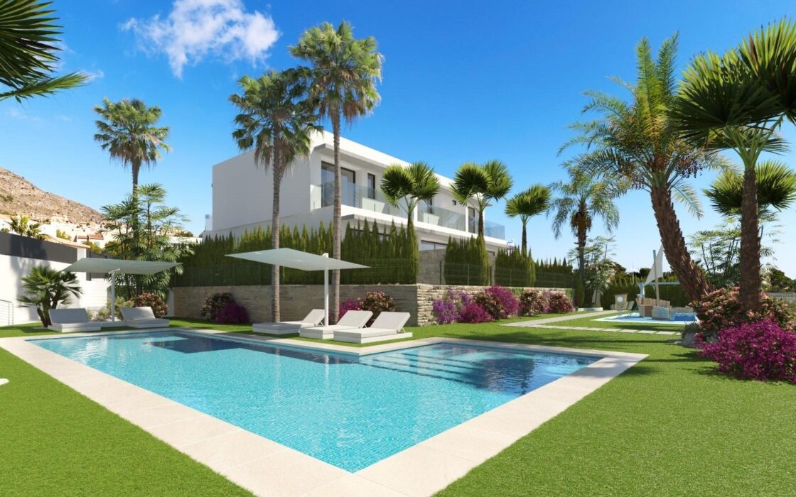 Новые двухквартирные дома с бассейном в Бенидорме 139 кв.м.