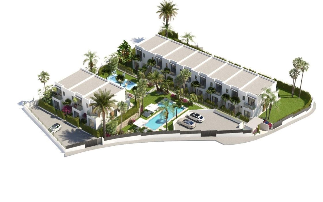 Новые двухквартирные дома с бассейном в Бенидорме 139 кв.м.