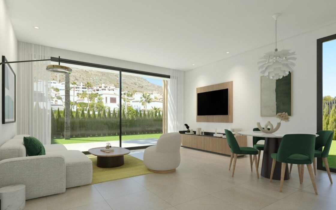 Новые двухквартирные дома с бассейном в Бенидорме 139 кв.м.